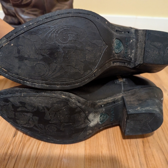 Men's Brown Leather Cowboy Boots - Picture 3 of 3